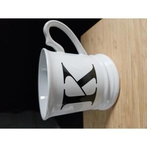 Williams-Sonoma White Monogram Mug Letter K Sculpted Handle Approx 14 oz